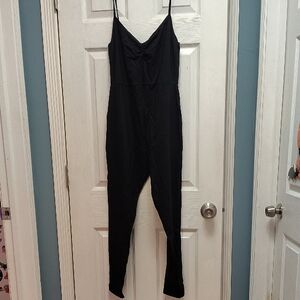 PrettyLittleThing Black Strappy Jumpsuit